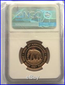 Thailand 1987 WWF Elephant 2500 Baht NGC PF70 Gold Coin, Proof, Rare
