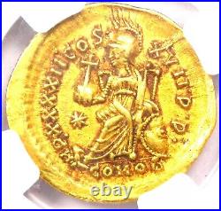 Theodosius II AV Solidus Gold Coin 402-450 AD Certified NGC Choice XF (EF)