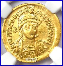 Theodosius II AV Solidus Gold Coin 402-450 AD Certified NGC VF Rare Coin