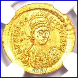 Theodosius II AV Solidus Gold Roman Coin 402-450 AD NGC MS (UNC) 5/5 Strike