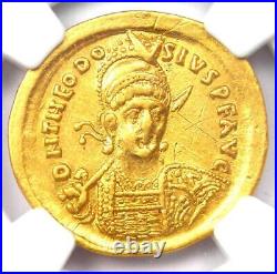 Theodosius II AV Solidus Gold Roman Empire Coin 402-450 AD Certified NGC XF