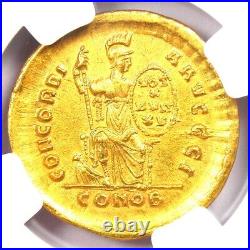 Theodosius I AV Solidus Gold Roman Coin 379-395 AD Certified NGC AU