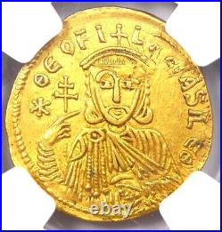 Theophilus AV Solidus Gold Byzantine Coin 829-842 AD Certified NGC XF (EF)