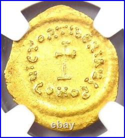 Tiberius II Constantine AV Tremissis Gold Coin 578-582 AD NGC Choice XF (EF)