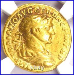 Trajan AV Aureus Gold Roman Coin 98-117 AD Certified NGC VF 5/5 Strike