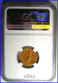 Trajan Gold AV Aureus Coin 98-117 AD NGC Choice Fine 5 Strike and Surface