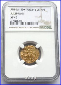 Turkey Ottoman 1520 Suleiman Sultani NGC Gold Coin