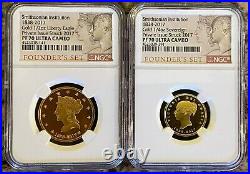 USA Smithsonian institution 1838-2017 2pc Gold NGC PF 70 Founder's Set