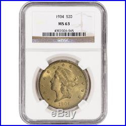 US Gold $20 Liberty Head Double Eagle NGC MS63 Random Date