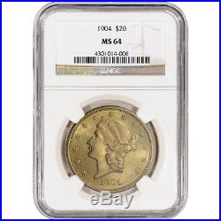 US Gold $20 Liberty Head Double Eagle NGC MS64 Random Date