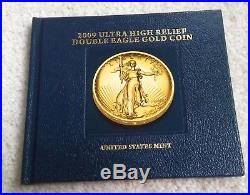 Ultra High Relief Double Eagle $20 Gold 2009 NGC MS-70 withOGP Mint Box & COA