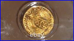 Undated Gold Egyptian Scarab Private Issue Coin, NGC Graded MS 70
