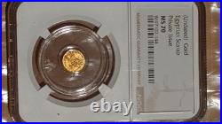 Undated Gold Egyptian Scarab Private Issue Coin, NGC Graded MS 70