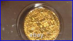 Undated Gold Egyptian Scarab Private Issue Coin, NGC Graded MS 70