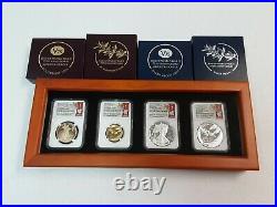 V75 End of WWII 75th Anniversary GOLD & SILVER Eagle & Medal(s) SET OF 4 PF 70