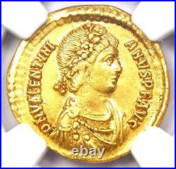 Valentinian II Gold AV Solidus Gold Roman Coin 375-392 AD Certified NGC AU