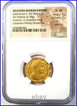 Valentinian I Gold AV Solidus Gold Roman Coin 364-375 AD NGC Choice VF