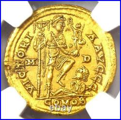 Western Roman Honorius AV Solidus Gold Coin 393-423 AD Certified NGC Choice AU