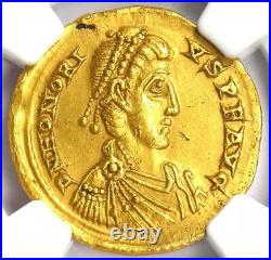 Western Roman Honorius AV Solidus Gold Coin 393-423 AD Certified NGC Choice AU