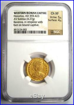 Western Roman Honorius AV Solidus Gold Coin 393-423 AD Certified NGC Choice XF
