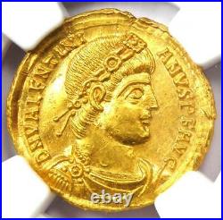 Western Roman Valentinian I AV Solidus Gold Konstan Coin 364-375 AD NGC MS UNC