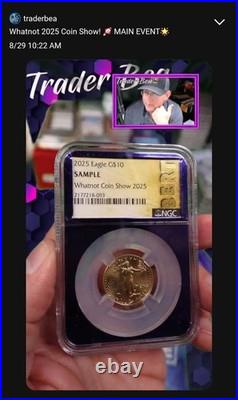Whatnot 2025 TraderBea Bert Sample 1/4oz Gold Eagle Only 7 in the world RARE