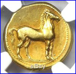 Zeugitana Carthage Gold EL Stater Tanit, Horse Coin 320-270 BC NGC Choice VF